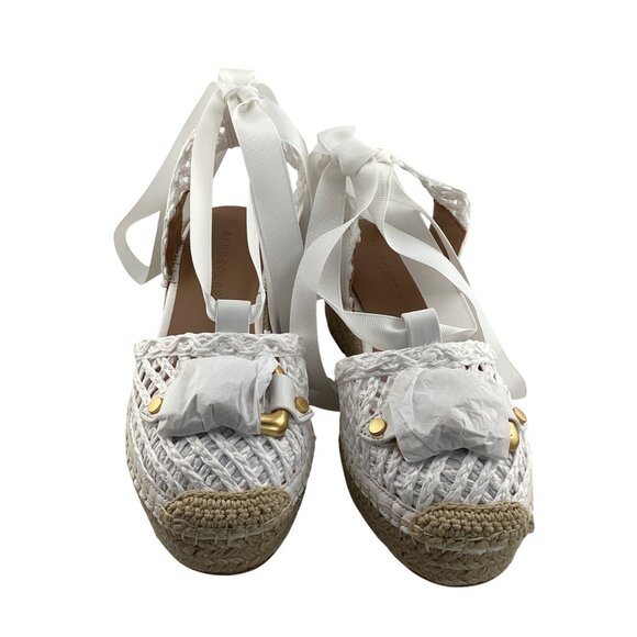 Aerosoles Scarlett Raffia Espadrille‎ Wedge Sandal Size 5 NWB White Strappy - Picture 6 of 8